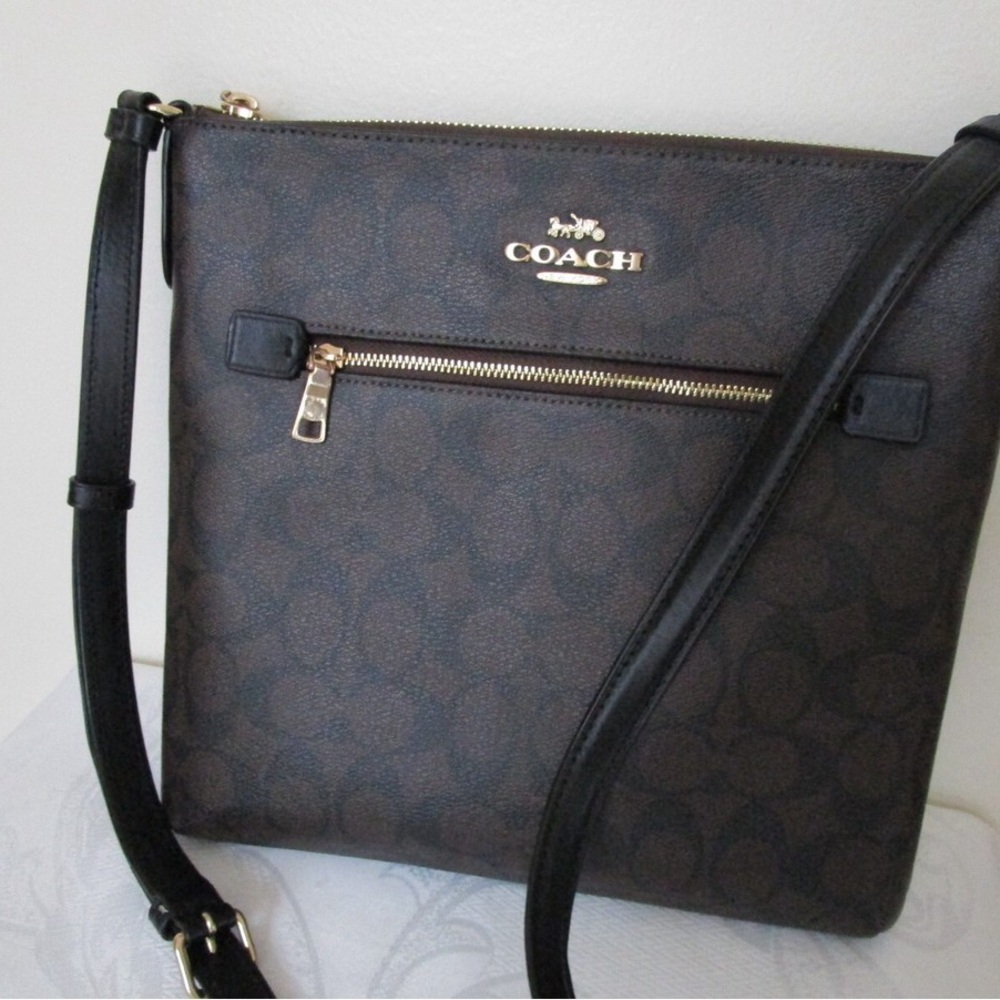 Coach Dark Brown Signature Crossbody Bag - Picture 3 of 7